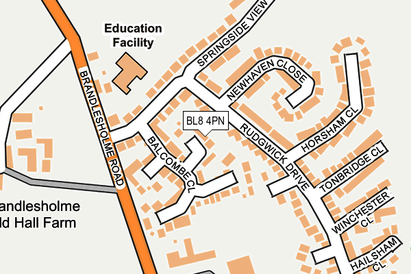 BL8 4PN map - OS OpenMap – Local (Ordnance Survey)