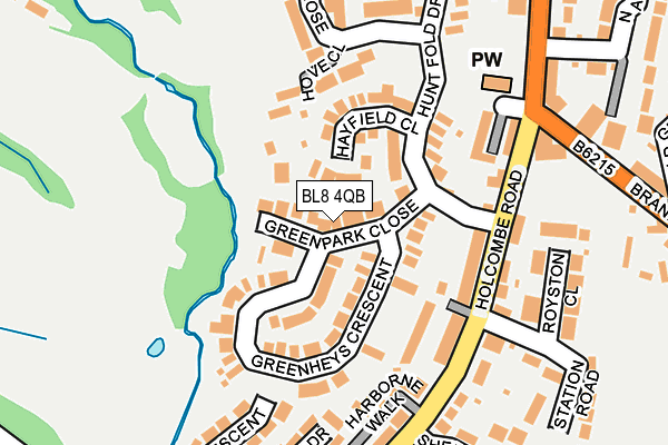 BL8 4QB map - OS OpenMap – Local (Ordnance Survey)