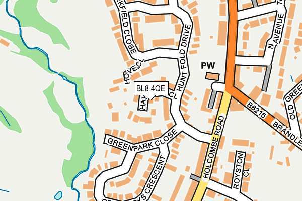 BL8 4QE map - OS OpenMap – Local (Ordnance Survey)