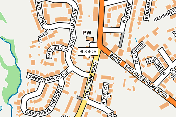 BL8 4QR map - OS OpenMap – Local (Ordnance Survey)