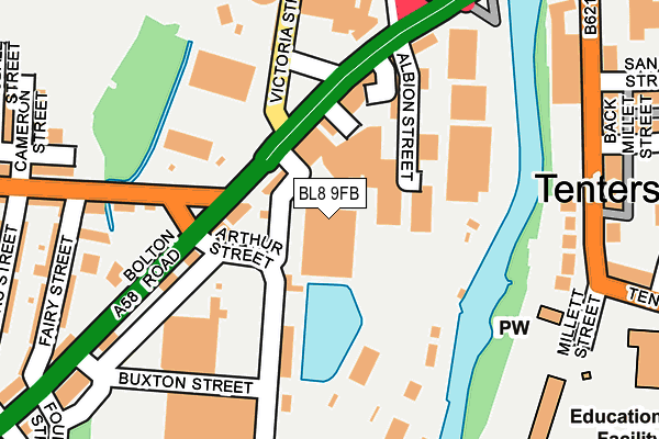 BL8 9FB map - OS OpenMap – Local (Ordnance Survey)