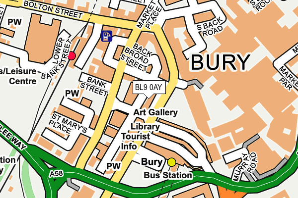 BL9 0AY map - OS OpenMap – Local (Ordnance Survey)