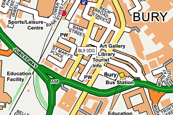 BL9 0DG map - OS OpenMap – Local (Ordnance Survey)