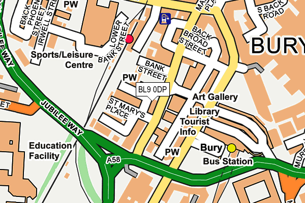 BL9 0DP map - OS OpenMap – Local (Ordnance Survey)