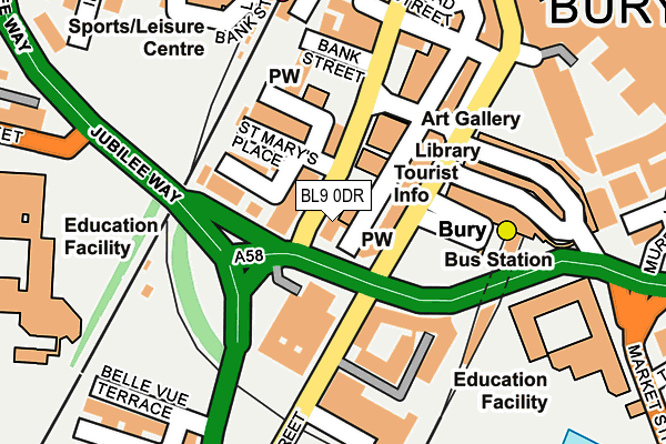 BL9 0DR map - OS OpenMap – Local (Ordnance Survey)