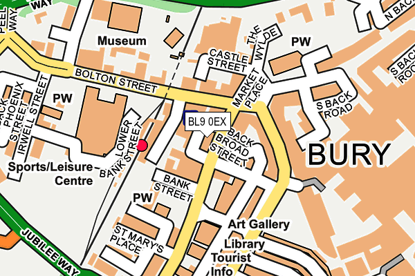 BL9 0EX map - OS OpenMap – Local (Ordnance Survey)