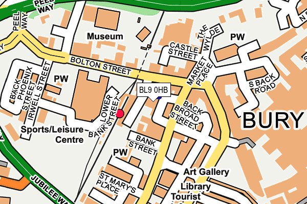 BL9 0HB map - OS OpenMap – Local (Ordnance Survey)