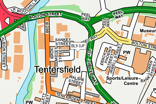 BL9 0JF map - OS OpenMap – Local (Ordnance Survey)