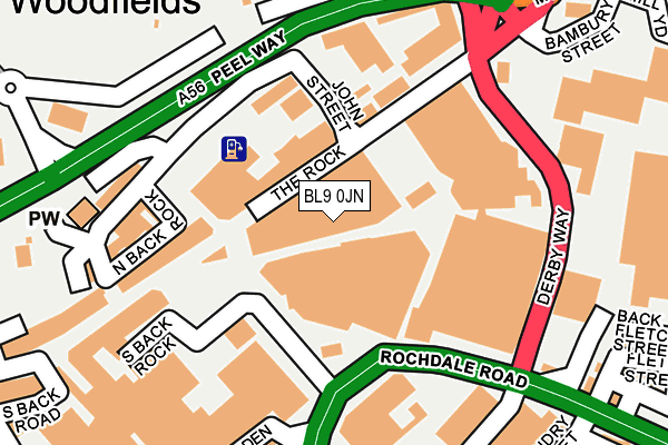BL9 0JN map - OS OpenMap – Local (Ordnance Survey)