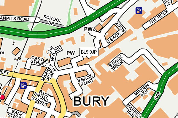BL9 0JP map - OS OpenMap – Local (Ordnance Survey)