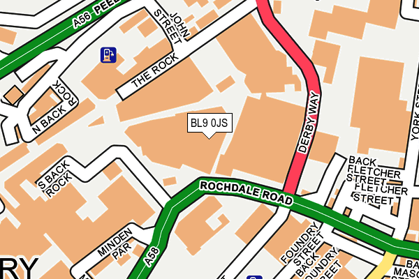 BL9 0JS map - OS OpenMap – Local (Ordnance Survey)