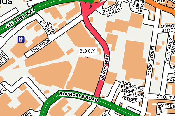 BL9 0JY map - OS OpenMap – Local (Ordnance Survey)