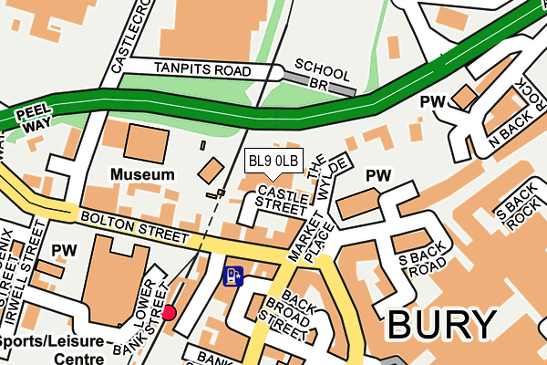 BL9 0LB map - OS OpenMap – Local (Ordnance Survey)