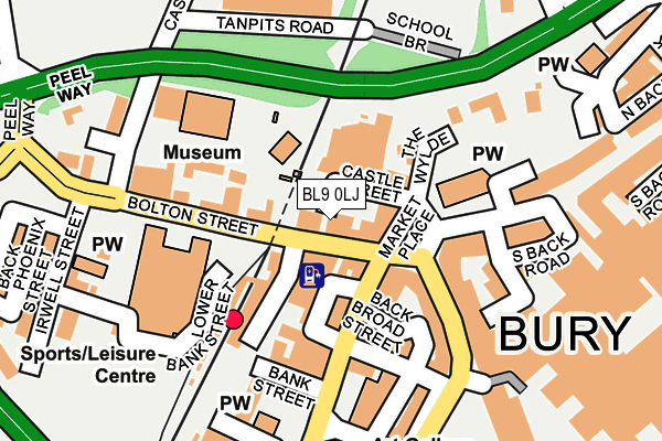 BL9 0LJ map - OS OpenMap – Local (Ordnance Survey)