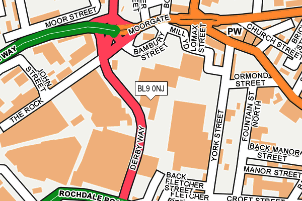 BL9 0NJ map - OS OpenMap – Local (Ordnance Survey)