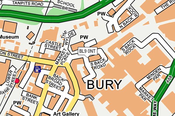 BL9 0NT map - OS OpenMap – Local (Ordnance Survey)