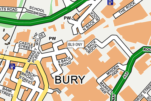 BL9 0NY map - OS OpenMap – Local (Ordnance Survey)
