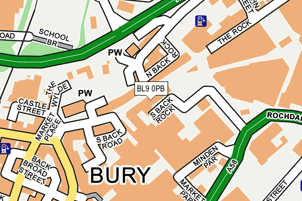 BL9 0PB map - OS OpenMap – Local (Ordnance Survey)