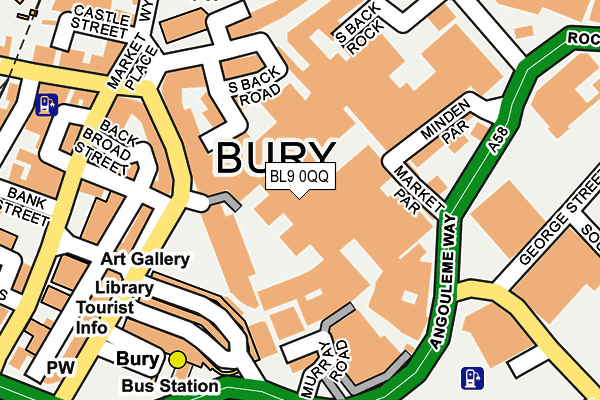 BL9 0QQ map - OS OpenMap – Local (Ordnance Survey)