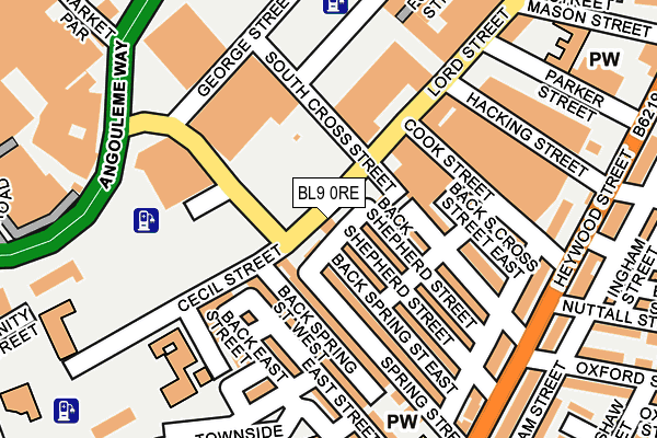 BL9 0RE map - OS OpenMap – Local (Ordnance Survey)