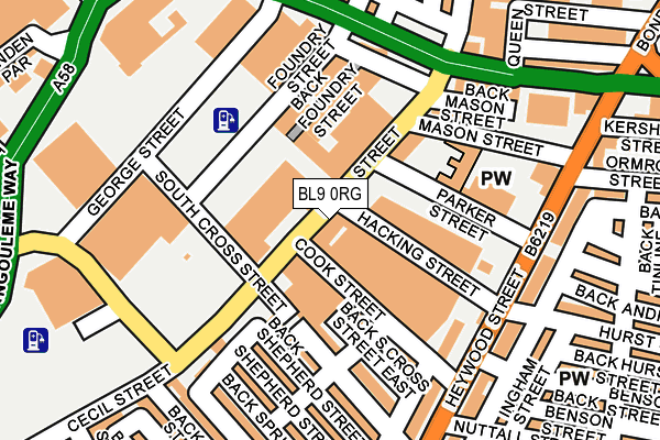BL9 0RG map - OS OpenMap – Local (Ordnance Survey)