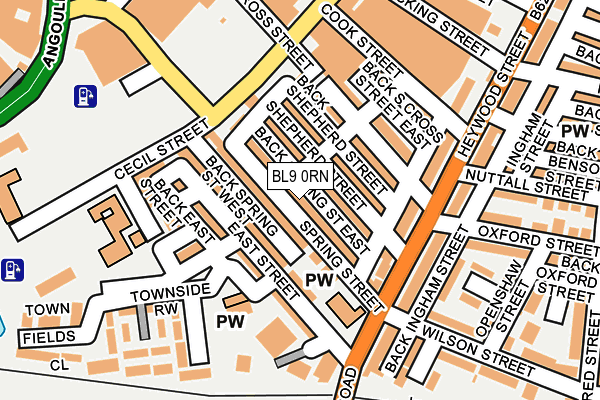 BL9 0RN map - OS OpenMap – Local (Ordnance Survey)
