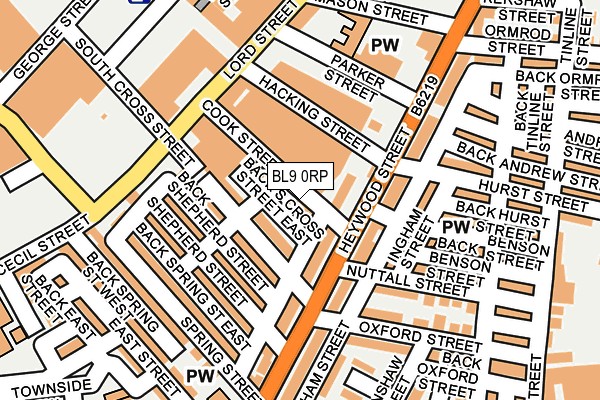 BL9 0RP map - OS OpenMap – Local (Ordnance Survey)