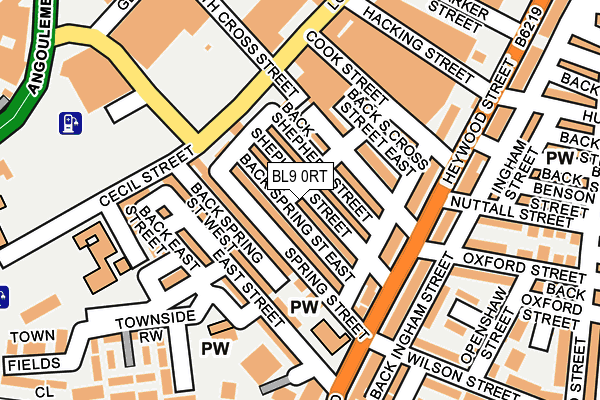 BL9 0RT map - OS OpenMap – Local (Ordnance Survey)