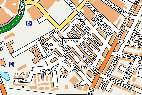 BL9 0RW map - OS OpenMap – Local (Ordnance Survey)