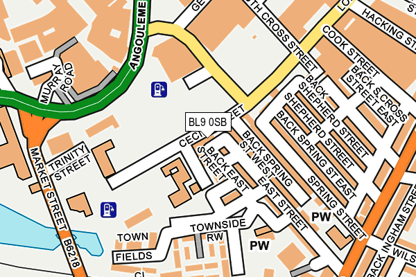BL9 0SB map - OS OpenMap – Local (Ordnance Survey)