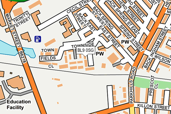BL9 0SG map - OS OpenMap – Local (Ordnance Survey)