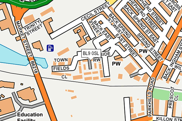 BL9 0SL map - OS OpenMap – Local (Ordnance Survey)