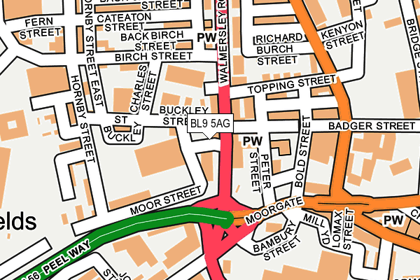 BL9 5AG map - OS OpenMap – Local (Ordnance Survey)