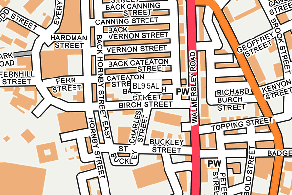 BL9 5AL map - OS OpenMap – Local (Ordnance Survey)