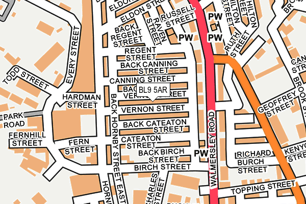 BL9 5AR map - OS OpenMap – Local (Ordnance Survey)