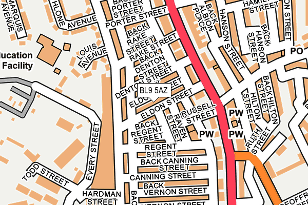 BL9 5AZ map - OS OpenMap – Local (Ordnance Survey)