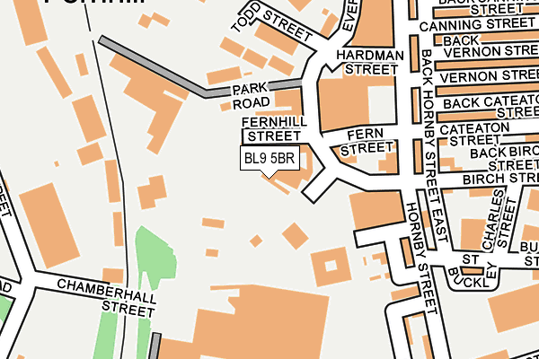 BL9 5BR map - OS OpenMap – Local (Ordnance Survey)