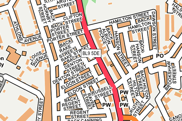 BL9 5DE map - OS OpenMap – Local (Ordnance Survey)