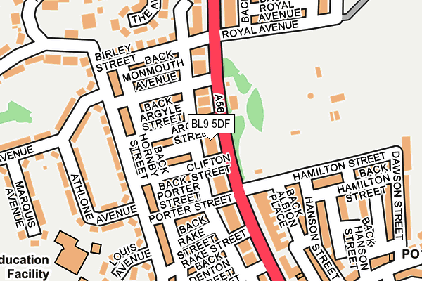 BL9 5DF map - OS OpenMap – Local (Ordnance Survey)