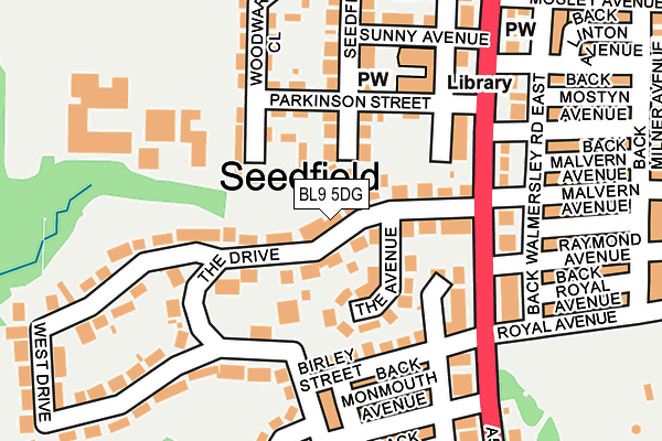 BL9 5DG map - OS OpenMap – Local (Ordnance Survey)