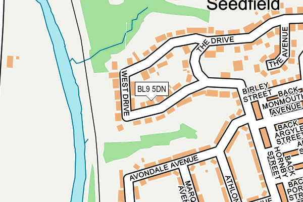 BL9 5DN map - OS OpenMap – Local (Ordnance Survey)
