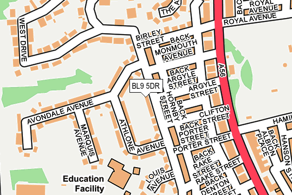 BL9 5DR map - OS OpenMap – Local (Ordnance Survey)