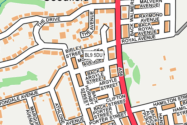 BL9 5DU map - OS OpenMap – Local (Ordnance Survey)