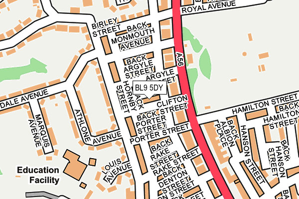 BL9 5DY map - OS OpenMap – Local (Ordnance Survey)