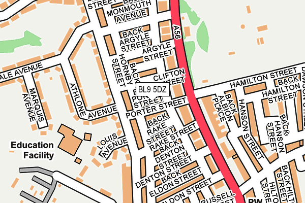 BL9 5DZ map - OS OpenMap – Local (Ordnance Survey)