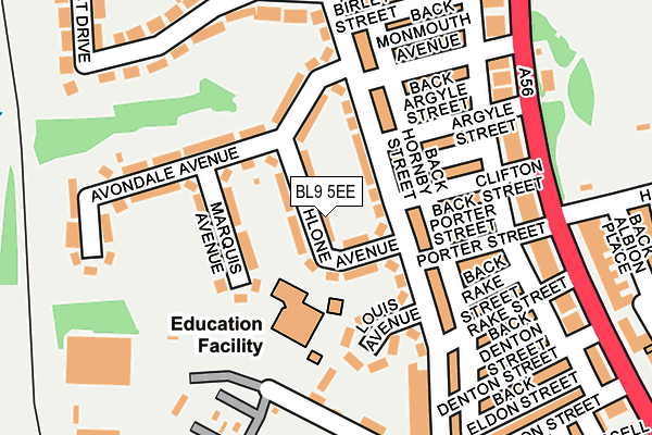 BL9 5EE map - OS OpenMap – Local (Ordnance Survey)