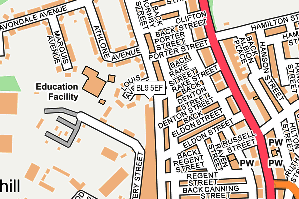 BL9 5EF map - OS OpenMap – Local (Ordnance Survey)