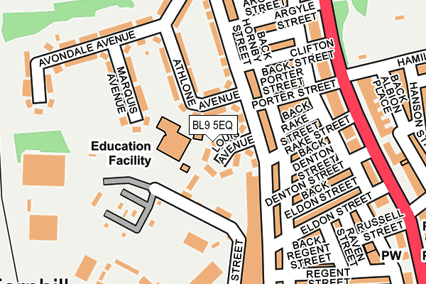BL9 5EQ map - OS OpenMap – Local (Ordnance Survey)