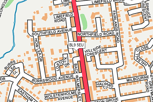 BL9 5EU map - OS OpenMap – Local (Ordnance Survey)