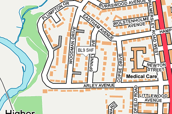 BL9 5HF map - OS OpenMap – Local (Ordnance Survey)